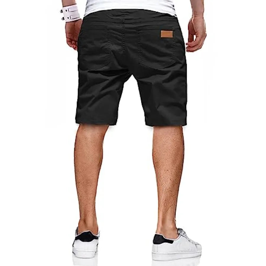 Mens Cotton Drawstring Casual Shorts For Summer Beach Golf