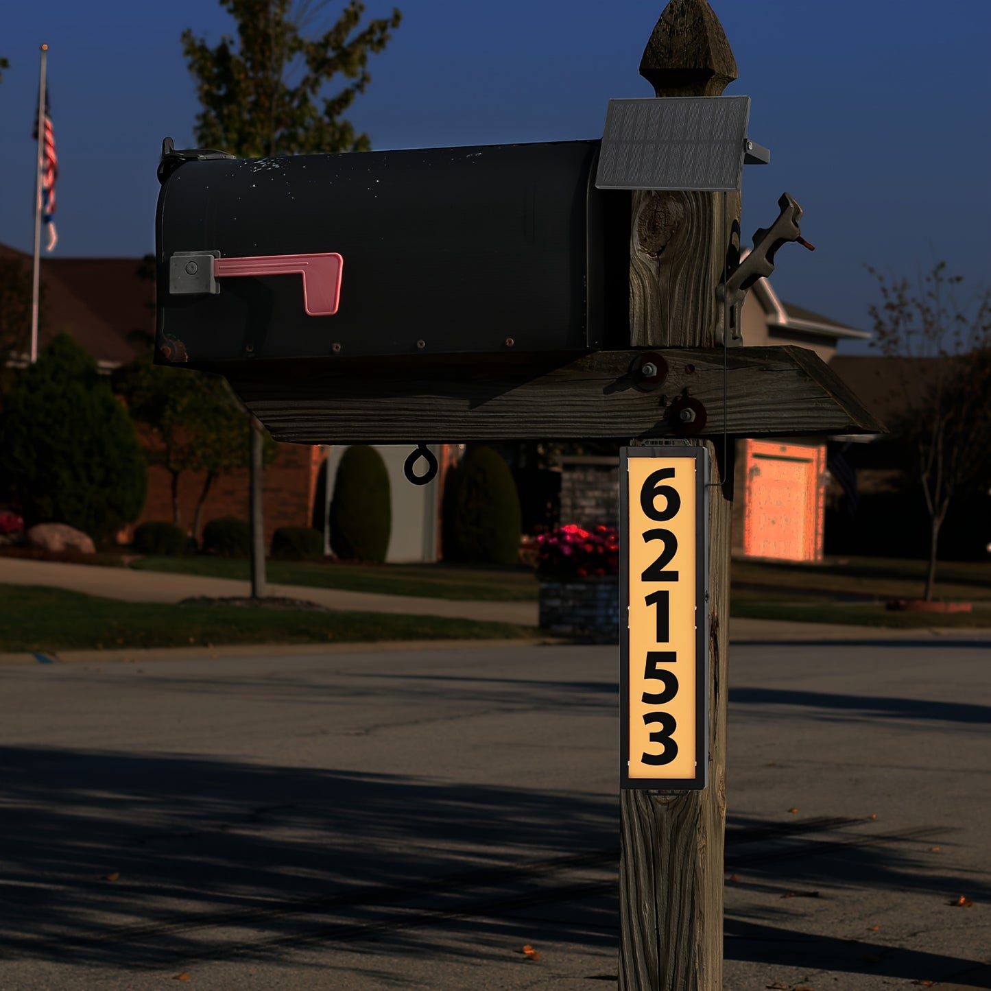 Solar-Powered Backlit 3-Color LED Weatherproof Address Numbers
