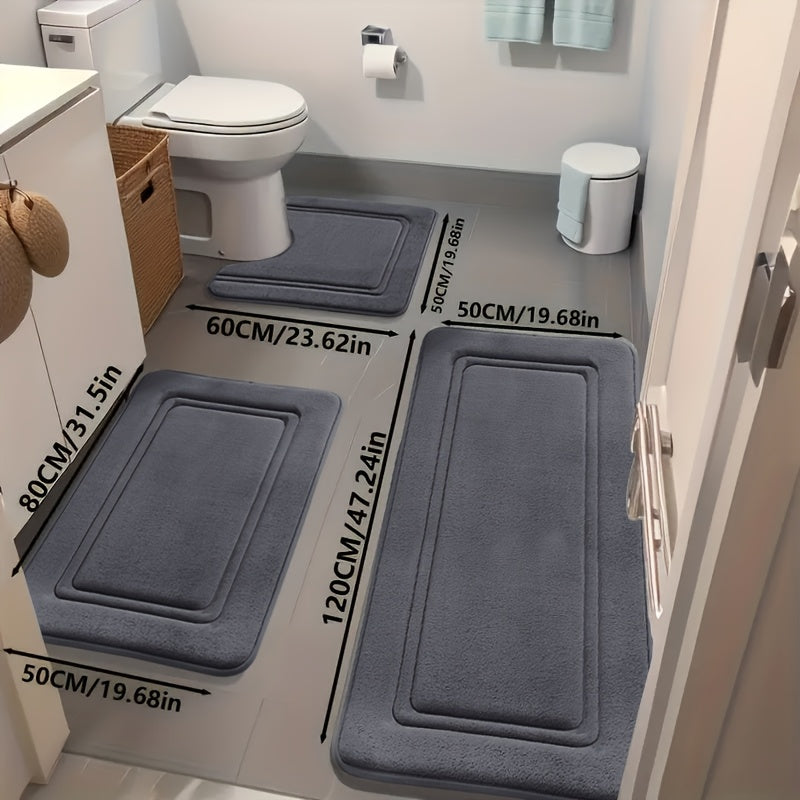 3pcs Area Rugs Including Super Absorbent Bath Mat Set