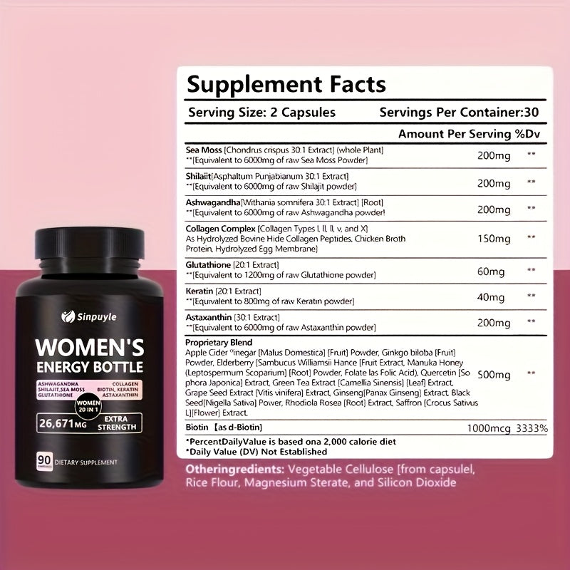 26, 671mg Per Serving Women's Energy Bottle With Natural Ingredients