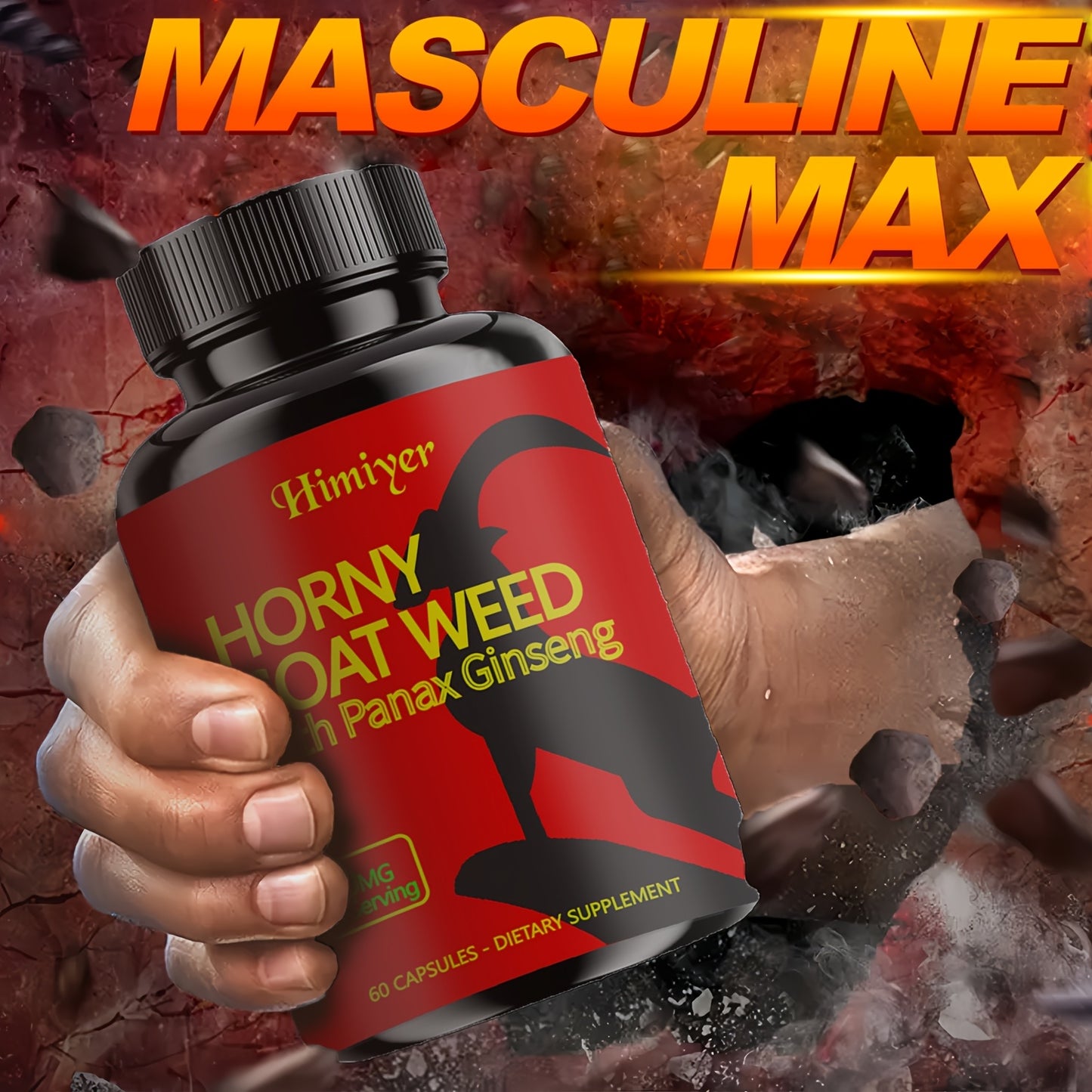 Horny Goat Weed 7 Bottles Capsules with Maca Root and More
