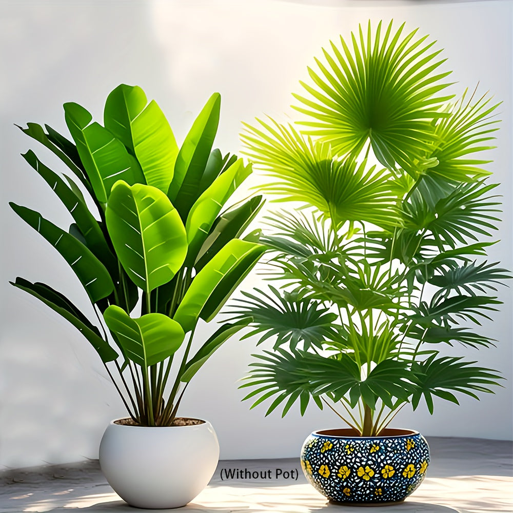 2pcs Set of Large Artificial Palm Trees for Indoor/Outdoor Decoration