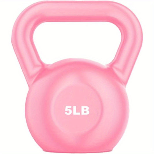 1pc 5LB Pink PE Kettlebell for Men & Women Durable Grip