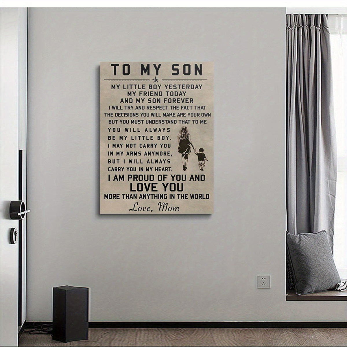 1pc Inspirational Heartfelt Message from Mom to Son Wall Art