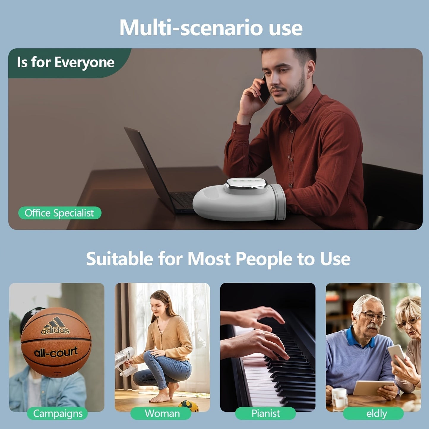 Portable Hand Massager With Heat And Compression, Finger Numbness Relief