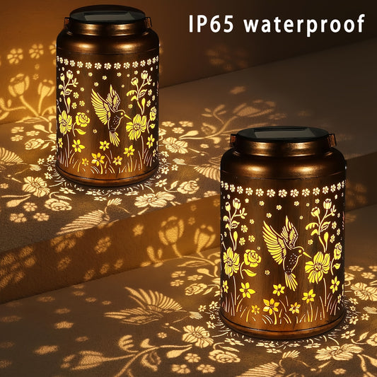 Set, Two Outdoor Metal Solar Lights, Perfect Gifts for Women