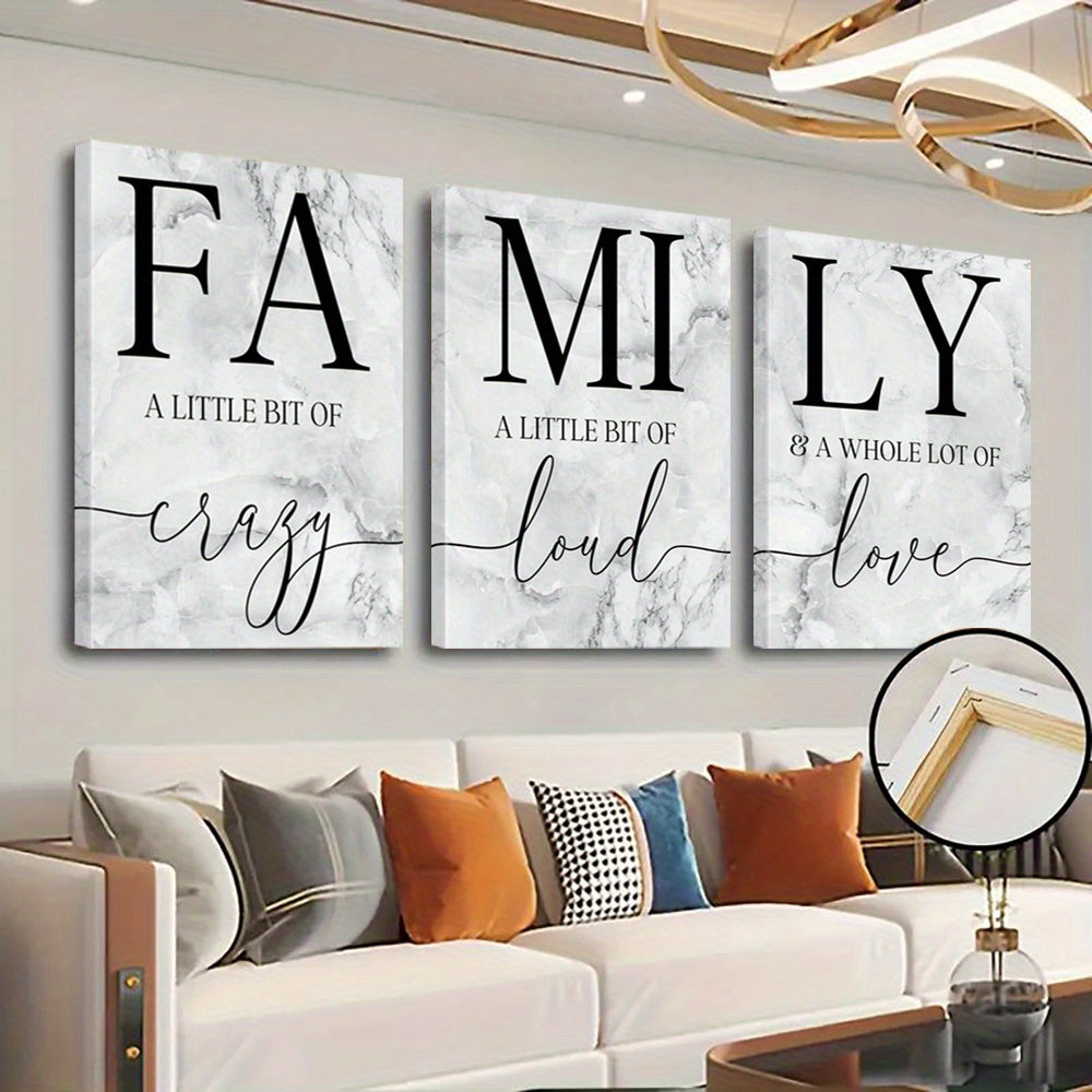 Modern Family Theme Poster With Wooden Frame For Room Decoration