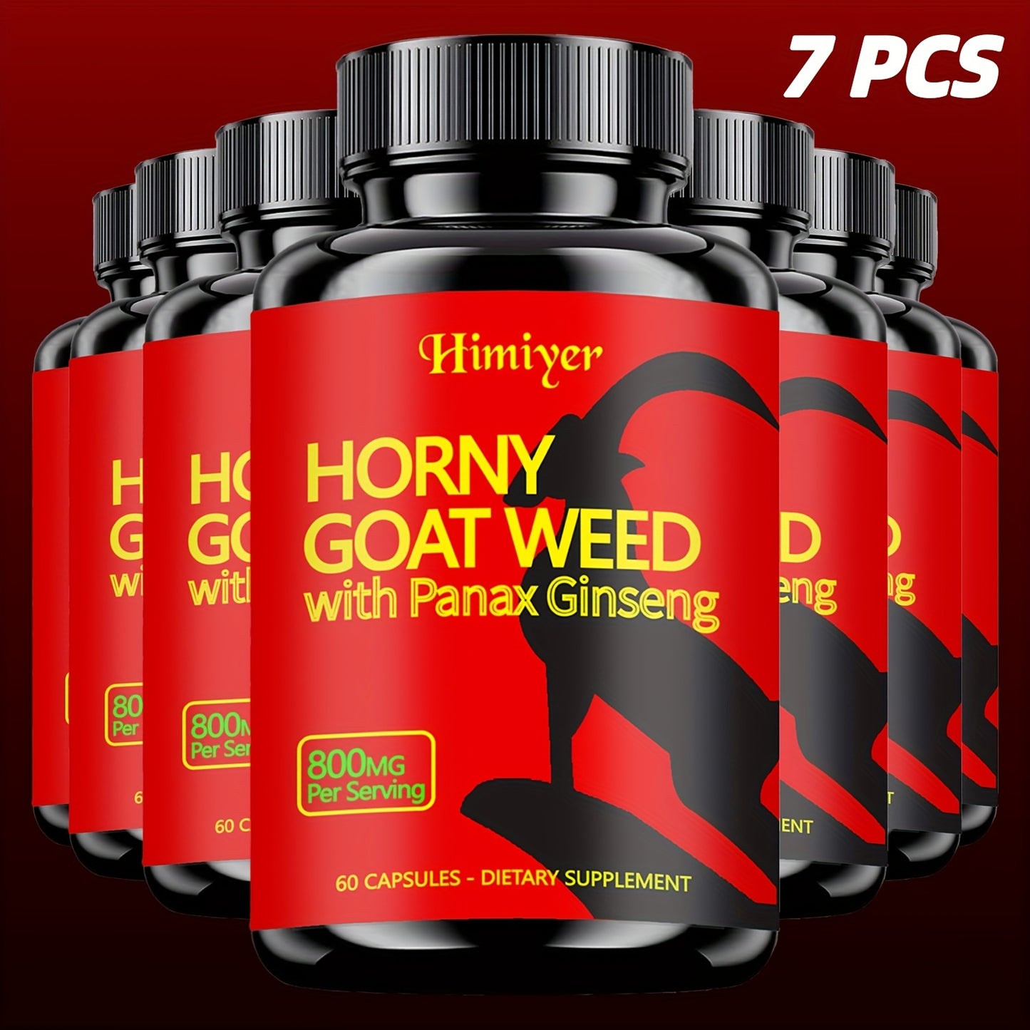 Horny Goat Weed 7 Bottles Capsules with Maca Root and More