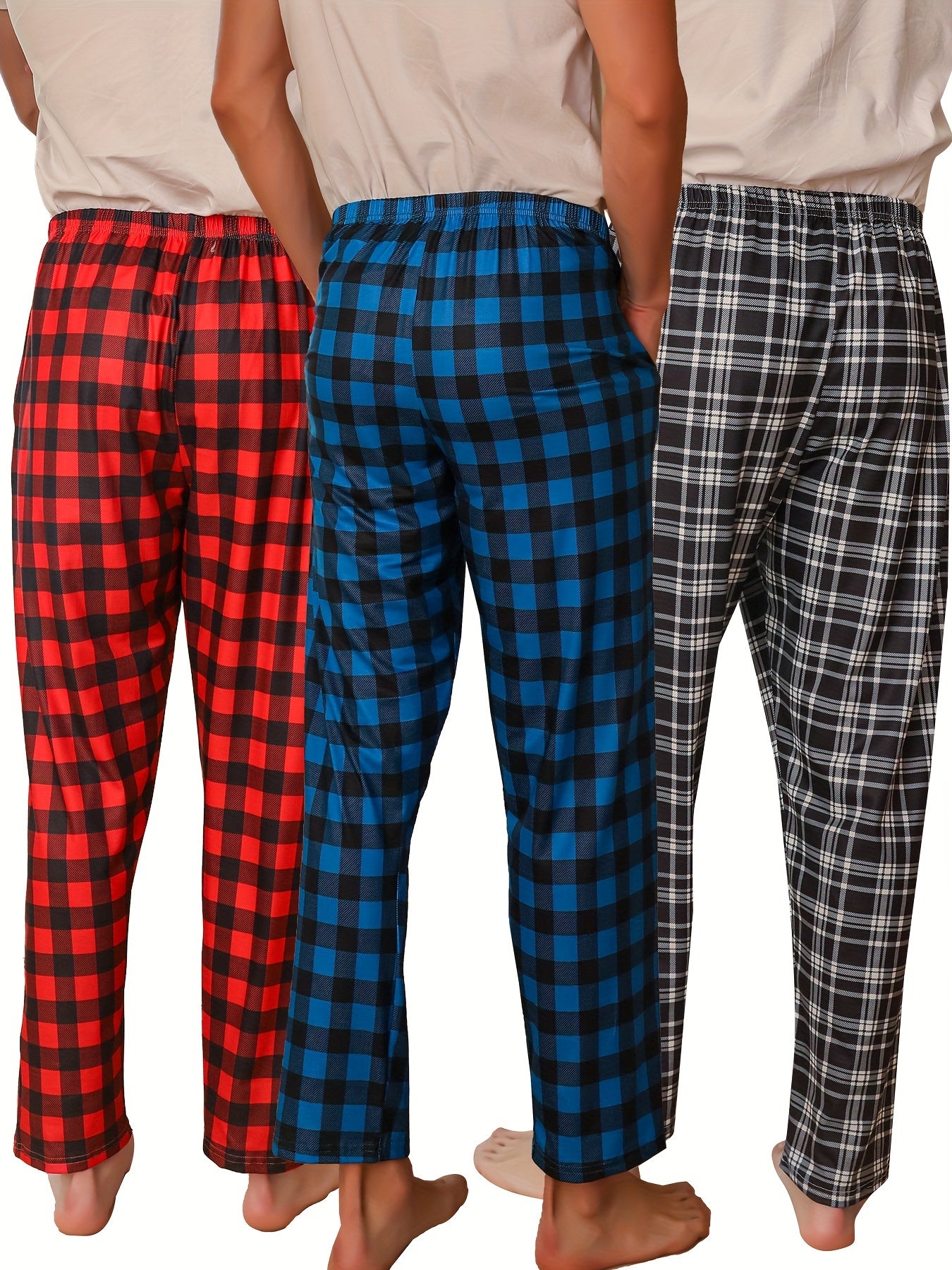 3pcs Mens Pajama Pants Loungewear Sleepwear Pijama