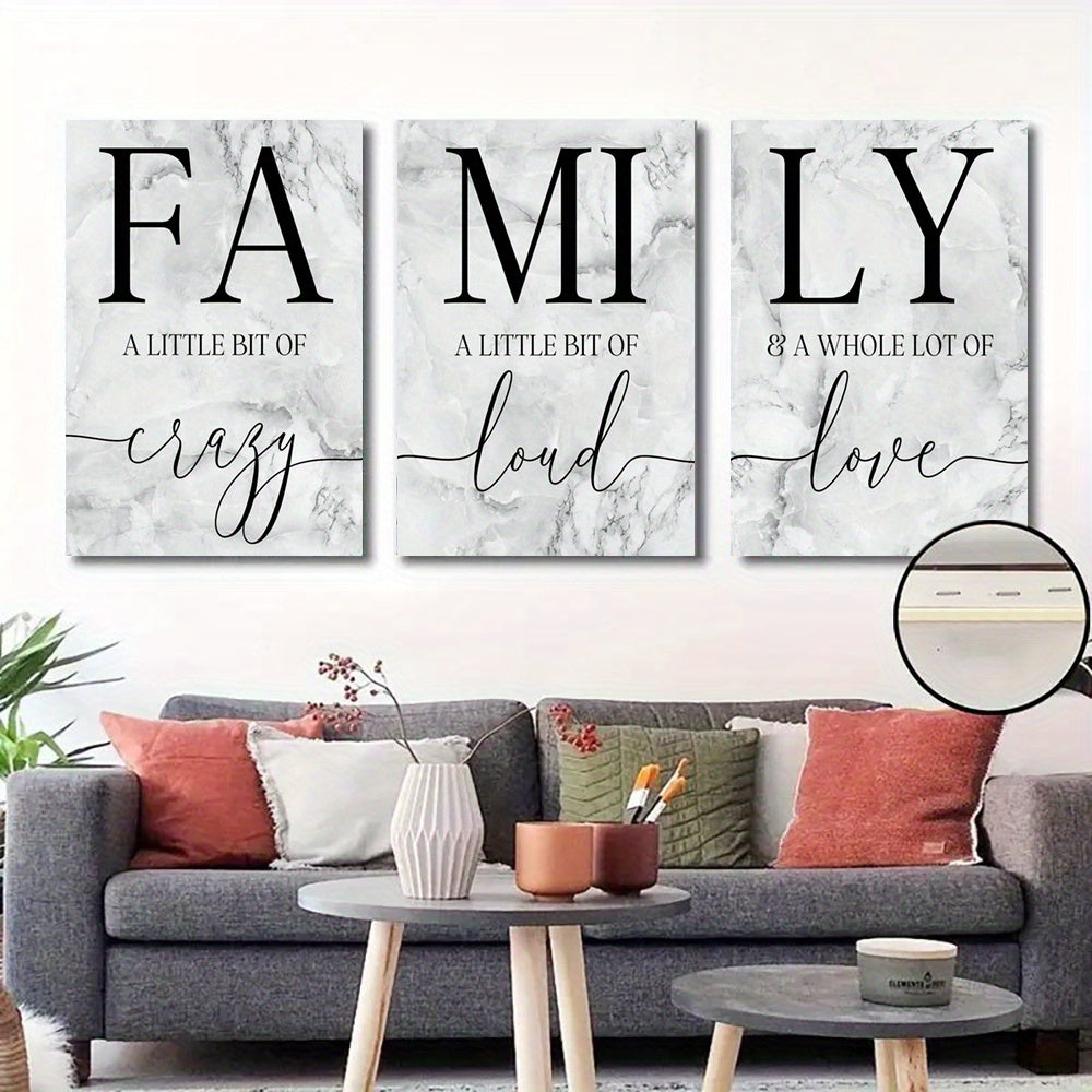 Modern Family Theme Poster With Wooden Frame For Room Decoration