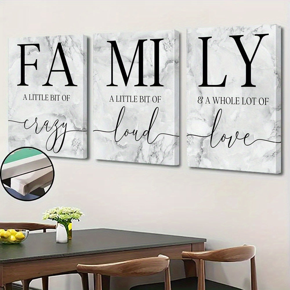 Modern Family Theme Poster With Wooden Frame For Room Decoration