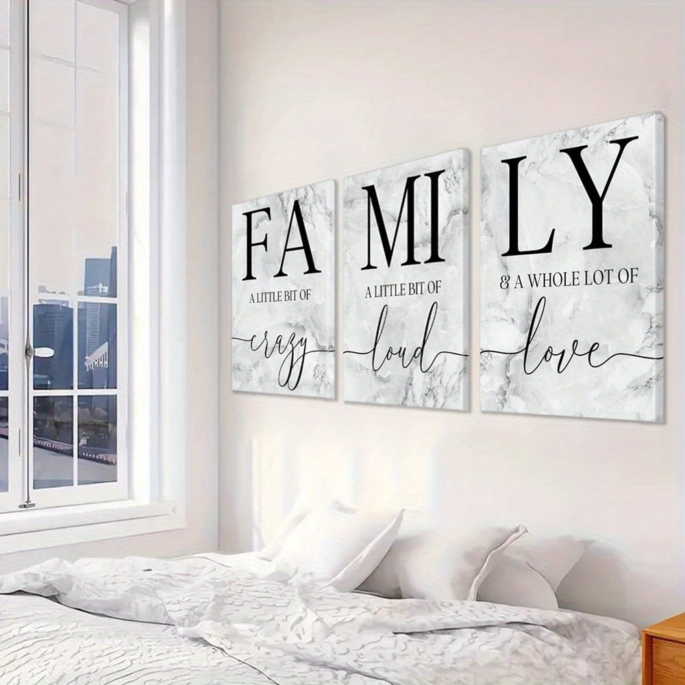 Modern Family Theme Poster With Wooden Frame For Room Decoration
