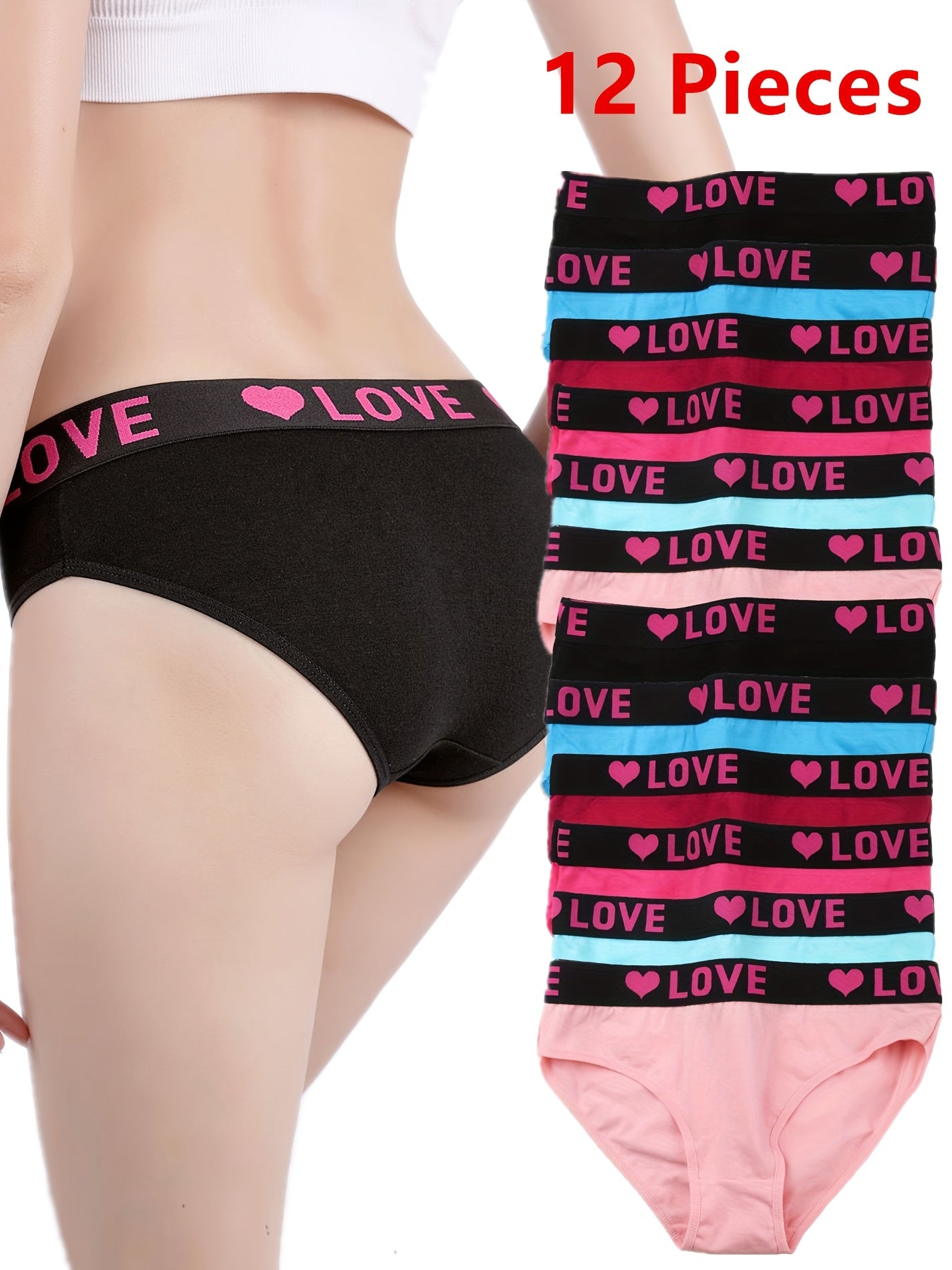 12-Pack Seamless Slim Briefs - Comfortable Breathable Stretch Briefs for Women
