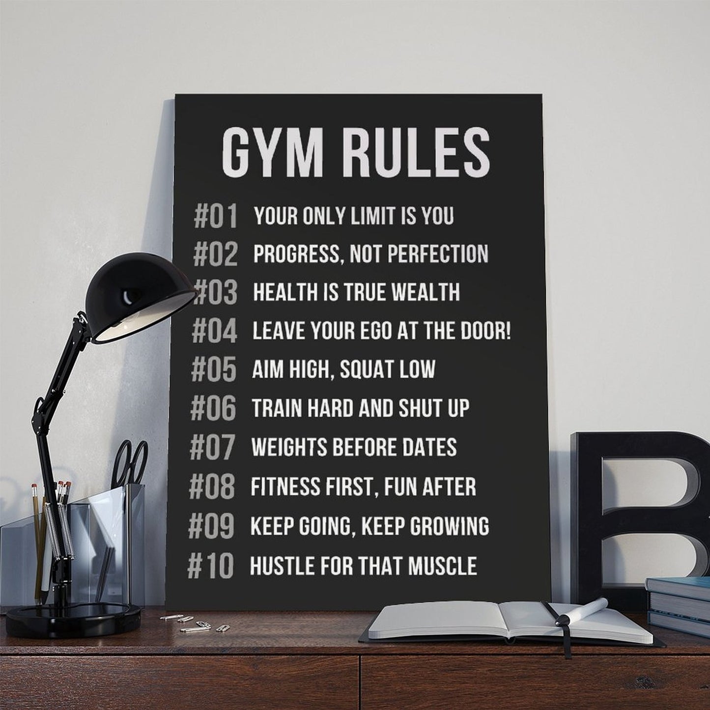 Motivational Gym Rules Sign Poster Inspirational Fitness Quote