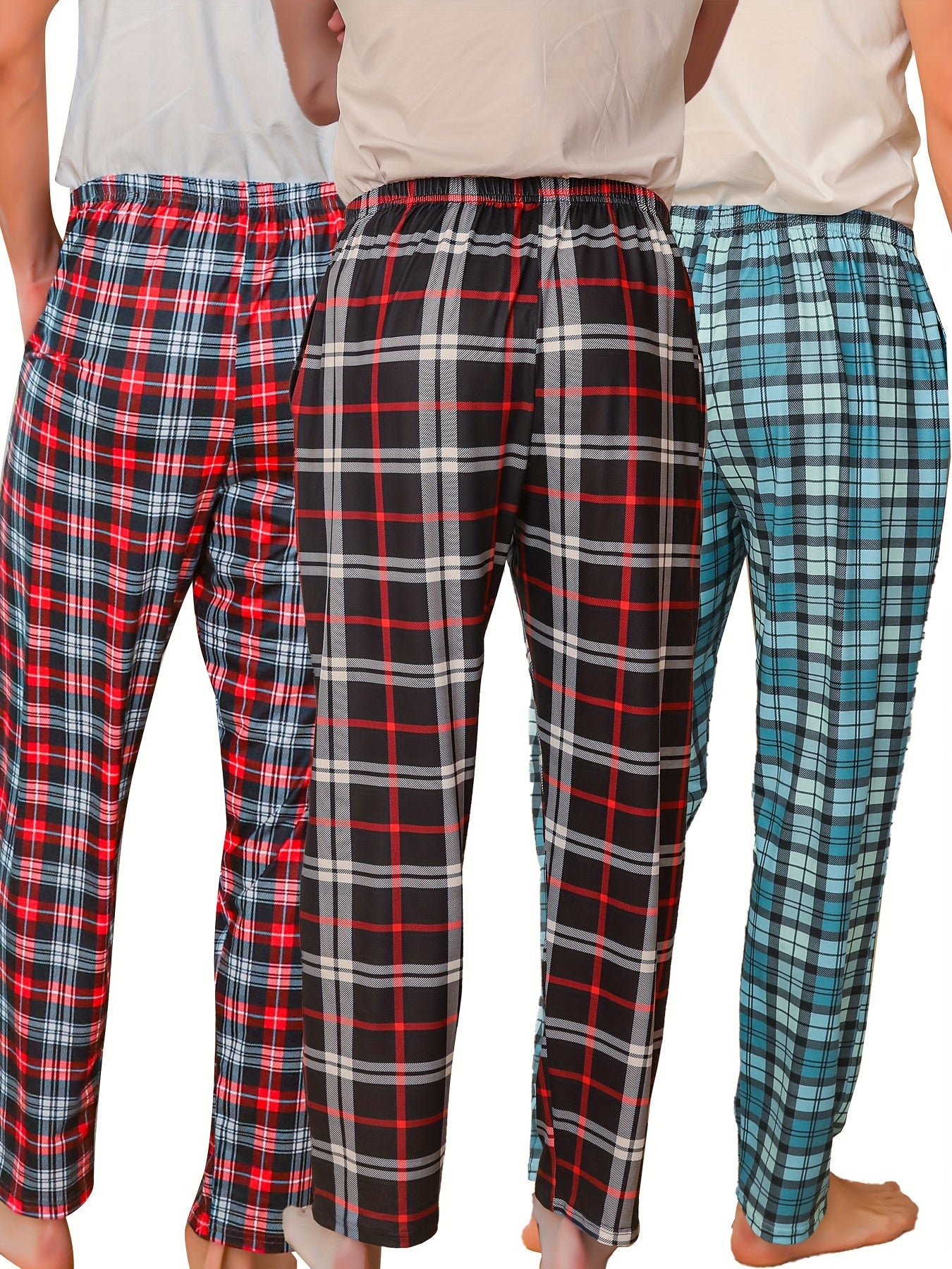 3pcs Mens Pajama Pants Loungewear Sleepwear Pijama