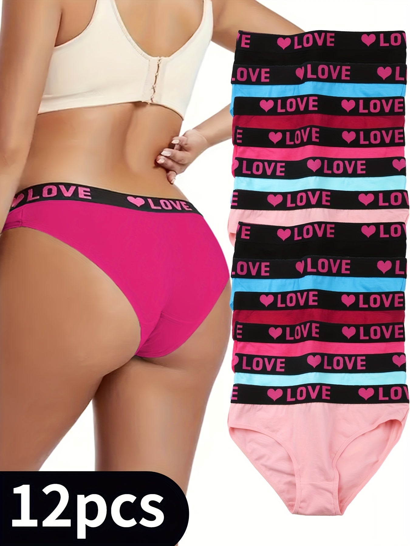 12-Pack Seamless Slim Briefs - Comfortable Breathable Stretch Briefs for Women