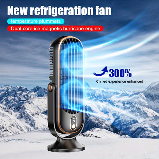 5-Speed Adjustable TENGQU Portable USB Desktop Fan Dual Blade 360 Degree Rotation for Home Office Travel Camping
