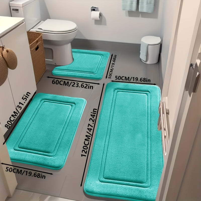 3pcs Area Rugs Including Super Absorbent Bath Mat Set