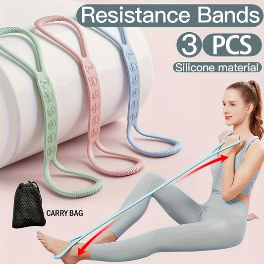 3pcs Silicone Resistance Band Set for Full Body Workout