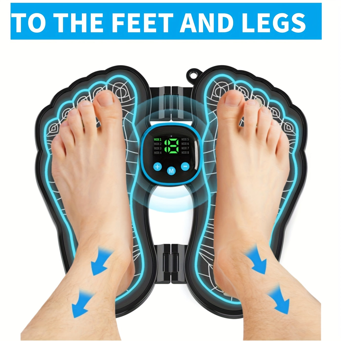 EMS Foot Massager TENS Massager Foldable Portable 8 Modes 19 Intensities