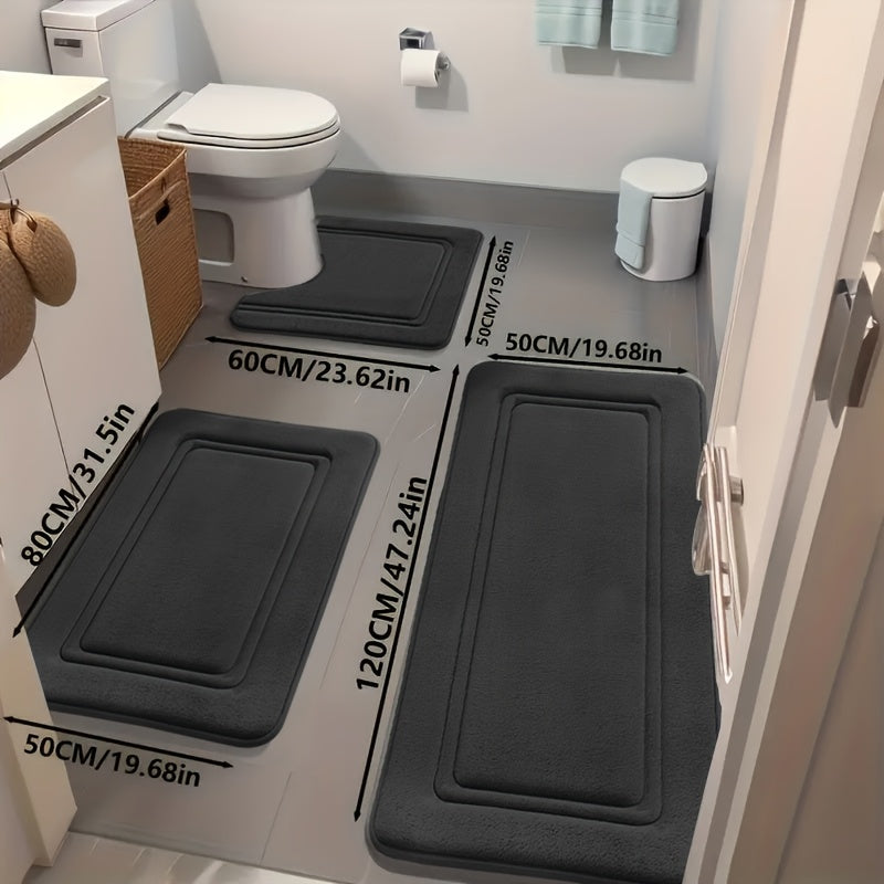 3pcs Area Rugs Including Super Absorbent Bath Mat Set